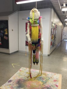 Visitors are greeted by artwork in the halls of the Visual Arts Building 
