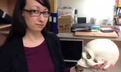 Dead men (and women) do tell tales Renee Willmon, a member of the to Catch a Killer Team, in the biological archeology lab in Western's anthropology department.
<br /> Photo by David Ingram <br />
