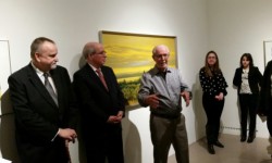 McIntosh curator comes full circle Maurice Stubbs, right, speaking at the opening for his exhibit "Primary Forces," at the McIntosh Gallery. Photo: Sara Mai Chitty