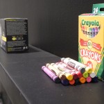 The visual similarity between crayons and tampons is striking. Photo by Patricia Barrett