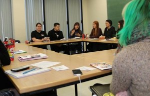 Pablo Godoy attends a Women Works and Union class at Brock University 