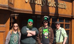 St. Patrick's Day celebrators came out as early as 11 a.m. looking their best in green. <br /> Photo by Amy Legate-Wolfe <br />