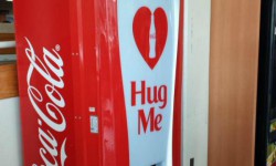 Give a little love and you’ll get a Coke The interactive coke machine at the UCC. <br /> Photo courtesy of Gwynne Ng <br />