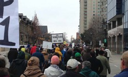 Kill Bill 2: second ‘day of action’ planned to stop legislation Protestors march against Bill C-51 in downtown London on March 14, 2015. <br /> Photo by Sumayya Tobah. <br />