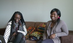 Stitching a Connection to Culture These two Western students are trying to celebrate their culture through fashion <br /> Photo by Emily McWilliams <br />